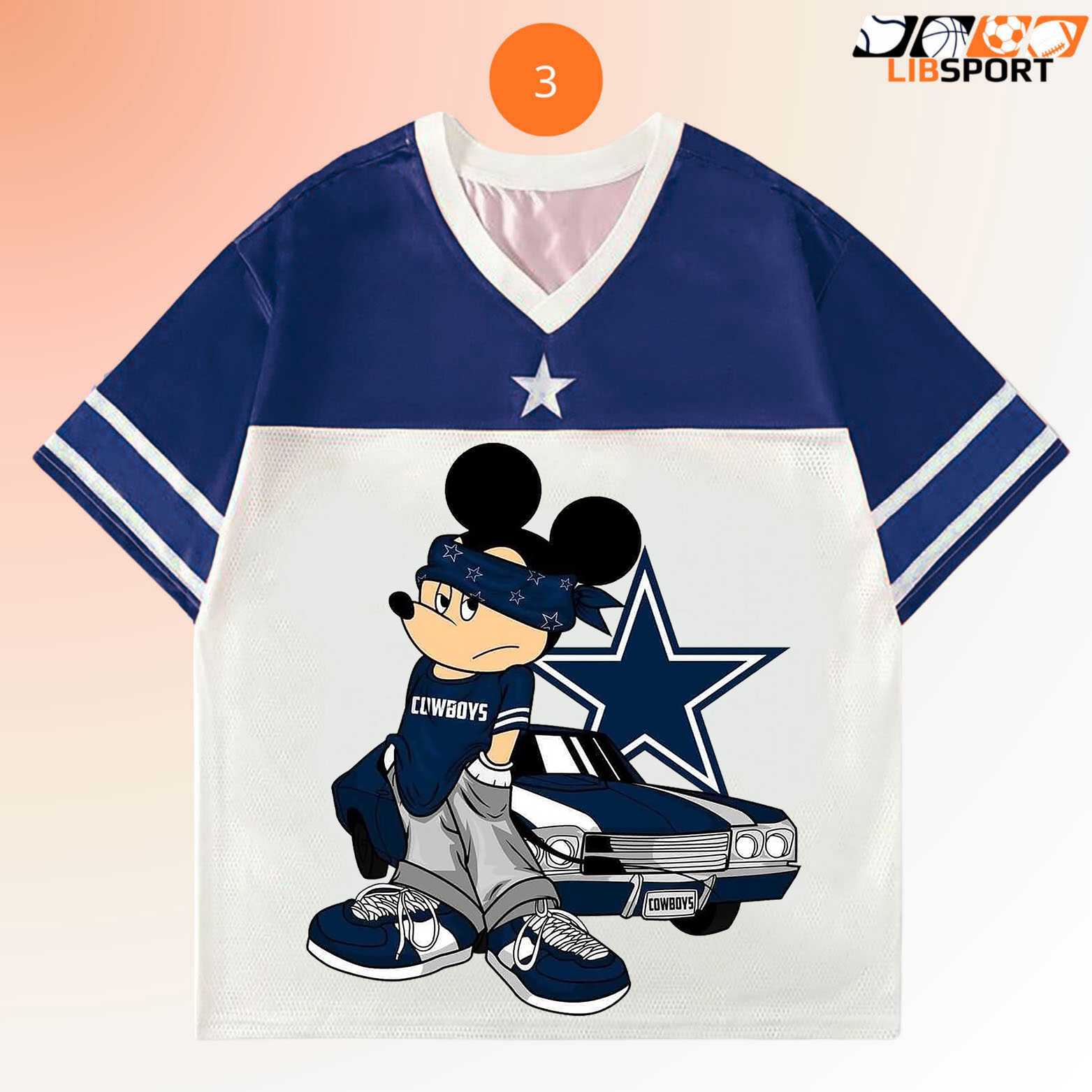 Dallas Cowboys Mickey Mouse Jersey, Cute Nfl Fan Shirt, Unisex Streetwear Tee